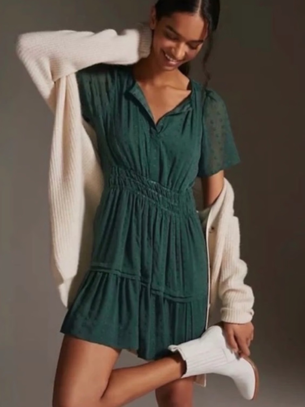 Anthropologie Somerset Clip Dot Mini Dress Size Medium